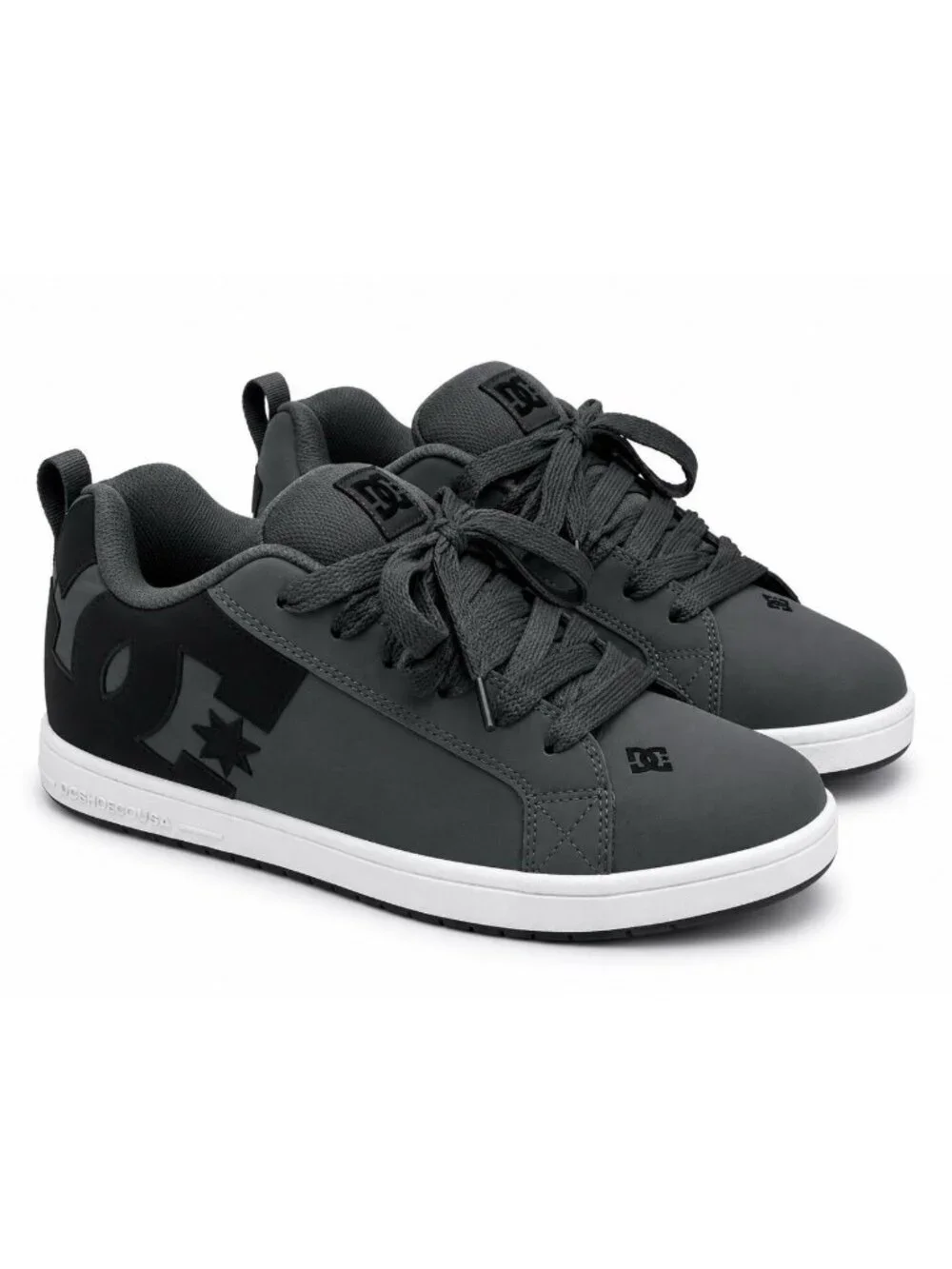 DC Men's Court Graffik Skate Shoes Size 10 Black Grey Streetwear Pink Grunge Emo